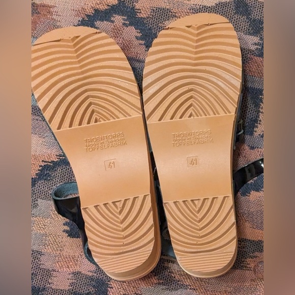 41 Troentorps wood Sandals Clogs ANNA woven patent leather 10 New No tags/No box - Picture 5 of 10